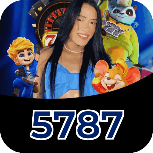 Interface do aplicativo 5787 mostrando jogos disponíveis no iOS e Android